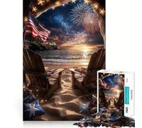 Puzzles for Teenagers 1000 Piece Beachside Fireworks Fine Cut Art Smart Mind Activity Cozy Time Play Christmas Calm Gift (38x26cm)