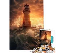 Puzzles for Teenagers 1000 Piece Beacon in The Tempest Relax Games Learning Educational Toys Secret Santa Gifts Precision Cutting (Size 38x52cm)