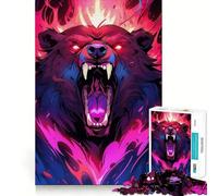 Puzzles for Teenagers 1000 Piece Bear Grizzly Fury Fine Cut Art Smart Mind Activity Cozy Time Play Christmas Calm Gift (50x75cm)
