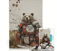 Puzzles for Teenagers 1000 Piece Bear Warrior in Armor, Brain Teaser Game, Challenging To Complete, Deal As Gifts for The Whole Family 50x75cm