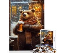 Puzzles for Teenagers 1000 Piece Bear's Winter Brew- Fun Interactive Family Experience Wonderful Holiday Giftsing Choice (50X75cm)