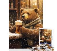 Puzzles for Teenagers 1000 Piece Bear's Winter Brew Fun Interactive Family Experience Wonderful Holiday Giftsing Choice (50X75cm)