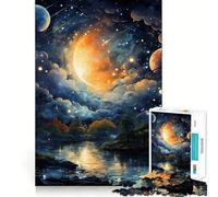 Puzzles for Teenagers 1000 Piece Beautiful Night Sky Fine Cut Art Smart Mind Activity Cozy Time Play Christmas Calm Gift (38x26cm)