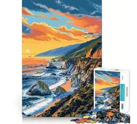Puzzles for Teenagers 1000 Piece Big Sur California Art Fine Cut Art Smart Mind Activity Cozy Time Play Christmas Calm Gift (50x75cm)