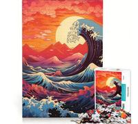 Puzzles for Teenagers 1000 Piece Big Wave Sunset, Brain Teaser Game, Challenging To Complete, Deal As Gifts for The Whole Family 38x52cm
