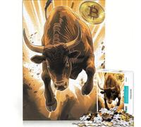 Puzzles for Teenagers 1000 Piece Bitcoin Bull, Brain Teaser Game, Challenging To Complete, Deal As Gifts for The Whole Family 38x26cm