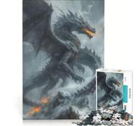 Puzzles for Teenagers 1000 Piece Black Dragon in Storm, Brain Teaser Game, Challenging To Complete, Deal As Gifts for The Whole Family 50x75cm