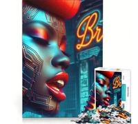 Puzzles for Teenagers 1000 Piece Black Woman Jazz Bronx, Brain Teaser Game, Challenging To Complete, Deal As Gifts for The Whole Family 38x52cm