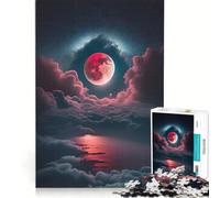 Puzzles for Teenagers 1000 Piece Blood Moon Rising, Brain Teaser Game, Challenging To Complete, Deal As Gifts for The Whole Family 38x52cm