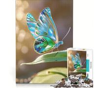 Puzzles for Teenagers 1000 Piece Blue And Green Butterfly, Brain Teaser Game, Challenging To Complete, Deal As Gifts for The Whole Family 38x52cm