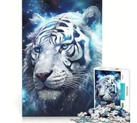Puzzles for Teenagers 1000 Piece Blue Cosmic Tiger, Brain Teaser Game, Challenging To Complete, Deal As Gifts for The Whole Family 38x26cm