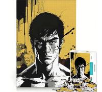 Puzzles for Teenagers 1000 Piece Bruce Lee Portrait Art, Hands-on Game, Staycation Kill Time, with Matching Poster And Trivia Sheet 38x52cm