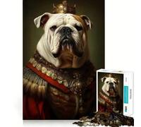 Puzzles for Teenagers 1000 Piece Bulldog Baroque Neat Cut Decor Creative Fun Toy Peace Game Play Christmas Art Piece (50x75cm)