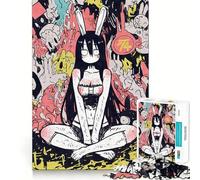 Puzzles for Teenagers 1000 Piece Bunnygirl Doodle Madness Neat Cut Decor Creative Fun Toy Peace Game Play Christmas Art Piece (50x75cm)
