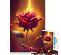 Puzzles for Teenagers 1000 Piece Burning Love V Neat Cut Decor Creative Fun Toy Peace Game Play Christmas Art Piece (38x52cm)
