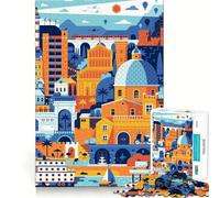 Puzzles for Teenagers 1000 Piece Cagliari Sardinia Travel Neat Cut Decor Creative Fun Toy Peace Game Play Christmas Art Piece (38x26cm)