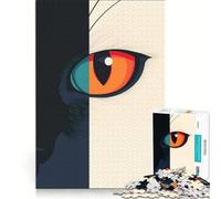Puzzles for Teenagers 1000 Piece Cat Eye Close-Up, Hands-on Game, Staycation Kill Time, with Matching Poster And Trivia Sheet 38x26cm