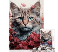 Puzzles for Teenagers 1000 Piece Cat The Furry Explorer Fun Interactive Family Experience Wonderful Holiday Giftsing Choice (38X26cm)