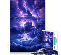 Puzzles for Teenagers 1000 Piece Celestial Lightning Fury Clean Edge Game Problem Solve Fun Slow Play Fun Birthday Art Play (38x26cm)