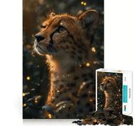 Puzzles for Teenagers 1000 Piece Cheetah Sparks Clean Edge Game Problem Solve Fun Slow Play Fun Birthday Art Play (50x75cm)