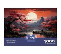 Puzzles for Teenagers 1000 Piece Cherry Blossom Sunset Landscape-3 Jigsaw Puzzle Relaxing Games Difficult Challenge Fun Activities at Home 70x50cm/1000pcs