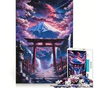 Puzzles for Teenagers 1000 Piece Cherry Dream Torii Gate, Brain Teaser Game, Challenging To Complete, Deal As Gifts for The Whole Family 38x26cm