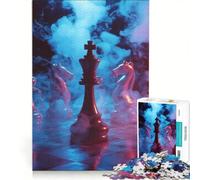 Puzzles for Teenagers 1000 Piece Chess Game with Smoke And Neon Lights, Brain Teaser Game, Challenging To Complete, Deal As Gifts for The Whole Family 50x75cm