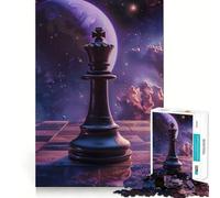 Puzzles for Teenagers 1000 Piece Chess Queen In Space Clean Edge Game Problem Solve Fun Slow Play Fun Birthday Art Play (38x52cm)