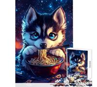 Puzzles for Teenagers 1000 Piece Chopsticks & Noodles Husky's Night Feast Fun Interactive Family Experience Wonderful Holiday Giftsing Choice (50X75cm)