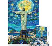 Puzzles for Teenagers 1000 Piece Christ The Redeemer Starscape Educational Game Analysis And Logic Home Decoration Toys Unique Gifts for Birthday And Christmas (50X75cm)