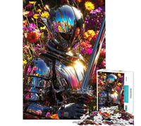 Puzzles for Teenagers 1000 Piece Chrome Knight in Bloom Puzzles for Adults Family Games Difficult Challenge Fun Activities at Home (Size 38x26cm)