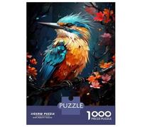 Puzzles for Teenagers 1000 Piece Colorful Kingfisher Art Print Jigsaw Puzzle Relaxing Games Difficult Challenge Fun Activities at Home 52x38cm/1000pcs