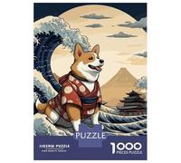 Puzzles for Teenagers 1000 Piece Corgi Wave Off Kanagawa Puzzles for Adults Toy Wall Decor Analysis And Logic Challenging Game Gifts 38x26cm/1000pcs