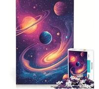 Puzzles for Teenagers 1000 Piece Cosmic Nebula with Planets, Educational Games, Fun at Home Activities, for Is Ideal As A Gift 38x26cm