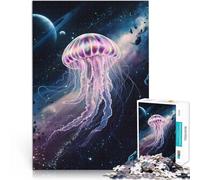 Puzzles for teenagers 1000 Piece Cosmic Rainbow Jellyfish for Educational Game Challenge Toy Great Gift for Games 26x38cm
