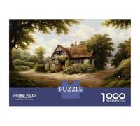 Puzzles for Teenagers 1000 Piece Cottage in The Woods-1 Jigsaw Puzzle Relaxing Games Difficult Challenge Fun Activities at Home 38x26cm/1000pcs