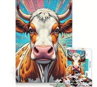 Puzzles for Teenagers 1000 Piece Cows Art Animal, Educational Games, Fun at Home Activities, for Is Ideal As A Gift 50x75cm