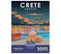 Puzzles for Teenagers 1000 Piece Crete Greece Travel Art Puzzles for Adults Brain Teaser Game Improve Memory Fun Activities at Home 38x26cm/1000pcs