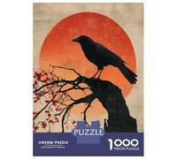 Puzzles for Teenagers 1000 Piece Crows Ravens Wall Art Prints Jigsaw Puzzle Brain Teaser Game Presents for Women Christmas Birthday Gifts 52x38cm/1000pcs