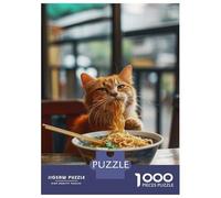 Puzzles for Teenagers 1000 Piece Cute Noodle Cat Puzzles for Adults Brain Teaser Game Improve Memory Fun Activities at Home 38x26cm/1000pcs