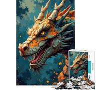 Puzzles for Teenagers 1000 Piece Dragon Head Close-Up Help The Brain Exercise Difficult Hard Family Game Suitable for People Aged 14 And Above (38x26cm)
