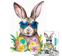 Puzzles for Teenagers 1000 Piece Easter Bunny Mr Cool Relax Games Learning Educational Toys Secret Santa Gifts Precision Cutting (Size 50x75cm)