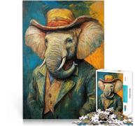 Puzzles for teenagers 1000 Piece Elephant in a Hat Hand speed competition 50x75cm deal as gifts for the whole family for 14+