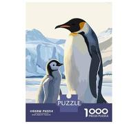 Puzzles for Teenagers 1000 Piece Emperor Penguin Family Jigsaw Puzzle Brain Teaser Game Presents for Women Christmas Birthday Gifts 70x50cm/1000pcs