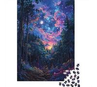 Puzzles for Teenagers 1000 Piece Enchanted Forest Night Sky -1 Jigsaws for Adults DIY Toys Staycation Kill Time Fun at Home Activities, 70x50cm/1000pcs
