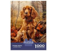 Puzzles for Teenagers 1000 Piece English Cocker Spaniel in Autumn Forest Jigsaw Puzzle Brain Teaser Game Presents for Women Christmas Birthday Gifts 52x38cm/1000pcs