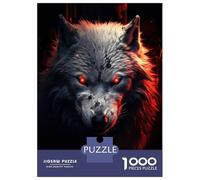 Puzzles for Teenagers 1000 Piece Evil White Wolf Jigsaws for Adults DIY Toys Staycation Kill Time Fun at Home Activities, 70x50cm/1000pcs