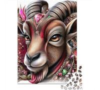 Puzzles for Teenagers 1000 Piece Fantasy Ram Head Artwork Jigsaw for Adults Brain Teaser Game Analysis And Logic Challenging Game Gifts 70x50cm/1000pcs