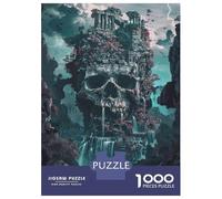 Puzzles for Teenagers 1000 Piece Fantasy Skull Landscape Art Print Jigsaw for Adults Brain Teaser Game Analysis And Logic Challenging Game Gifts 70x50cm/1000pcs