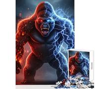 Puzzles for Teenagers 1000 Piece Fire And Lightning Gorilla Jigsaw Puzzles 1000 Practical Game Gifts for Women Men Precision Cutting (38x26cm)